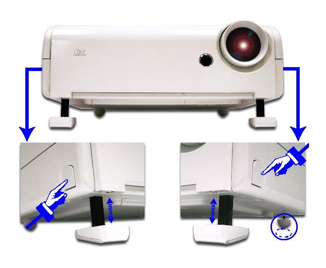 Installation Adjusting the Projected Image Adjusting the Projector Image Height The projector is equipped with an elevator foot for adjusting the image height. To raise the image: 1.