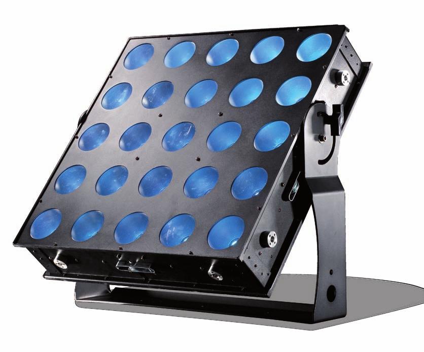 RGB 615 550 - High power led based blinder - Matrix effect engine - Throw distance: 3-50 m - Individual led control - 5x5 matrix to create any character - Fast lock connection system, freestanding -
