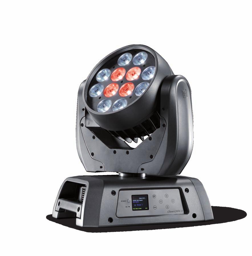 LWB 12 ALL IN 1 FIXTURE 317 398 - RGBW LED based beam moving head - Effect engine for 3 separate sector control - 8 tight beam angle - Throw distance: 3-16 m - Power engine: 12x15W RGBW LED - Average
