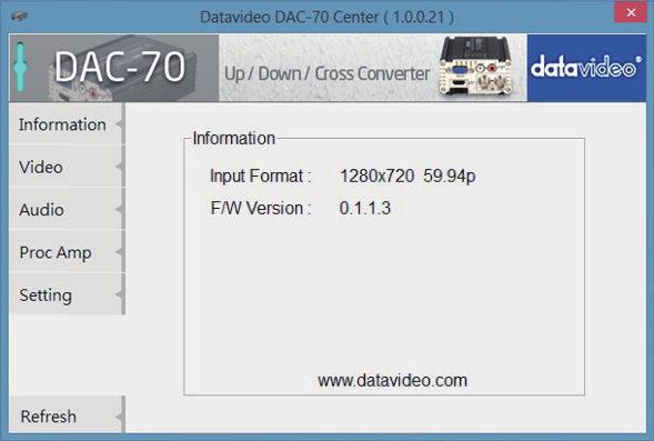 UP / DOWN / CROSS CONVERTER DAC-70 Center Utility features Please copy the DAC-70 Center.
