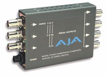 of component or composite analog video to SDI with EDH. The D10AD accepts YPbPr (SMPTE, EBU-N10), Betacam, or RGB component inputs or NTSC/PAL or Y/C (S-Video) composite inputs.