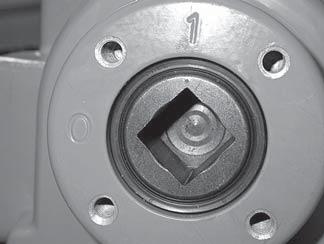 position of the valve after the actuator is attached.