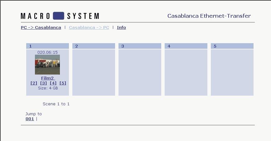 98 3.) Info If you click on the Info button you will be provided with information on both transfer directions ( PC --> Casablanca and Casablanca --> PC ). 9.