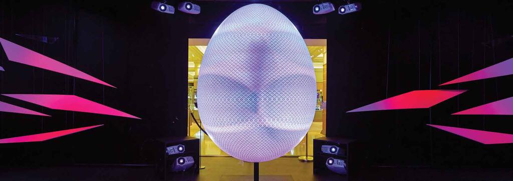 Harrods, Knightsbridge department store Optoma projectors used to create stunning projection mapped Faberge egg for Harrods shop window Projection Artworks and JUSTSO created the stunning 360-degree