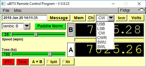 In CW and CWR modes, you have a Message memory function that can be