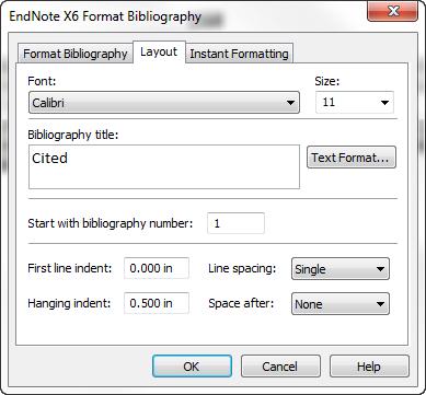 Format the bibliography section of your paper using the Font, Size, Line Spacing options.