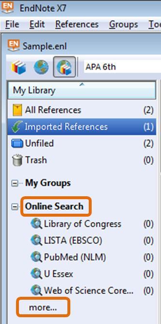 Click on the Online Search icon (a globe with a magnifying glass) in the ribbon; or 2.
