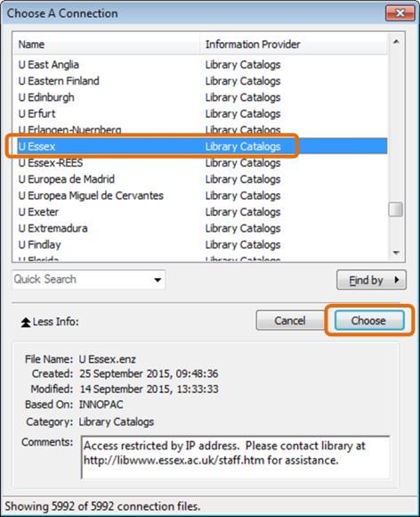 In Integrated Library & Online Search Mode, choose from the list of databases in the left-hand navigation pane or click More to bring