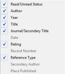In addition, you can use your rating as a criterion for a new Smart Group. To keep track of which reference you have already read and which you have not, EndNote offers the Read/Unread category.