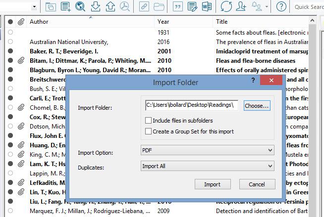 To create a reference in your EndNote Library from a.pdf From the File dropdown menu, select Import dropdown list, and select File (for a single.pdf) or Folder (for a collection of.pdfs).