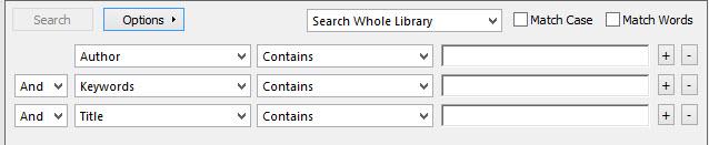 5. Organising Your EndNote Library 5.1 Searching Your Library There are 2 ways to search, Quick Search and the Search Tab 5.1.1 Quick Search Open the EndNote library you wish to search Type the word directly into the quick search box, located in the toolbar at the top of the screen 5.