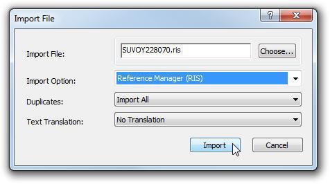 Open the Import Option menu. 49. Choose Reference manager (RIS). 50.