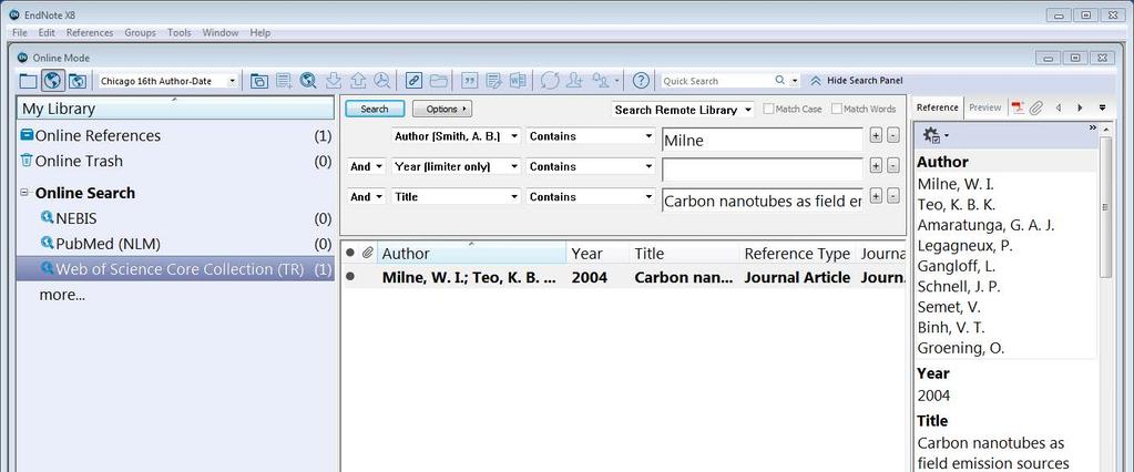Collect Metadata EndNote s Online Search