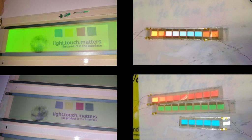 layers by researchers at Brunel University / WMP, which allow even gradient effects in the OLED appearance and can be easily applied on top of the OLED surface. Fig.