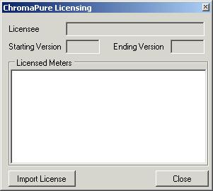 ChromaPure Pre-Calibration Procedures 2 Click Import License, and then browse to the location where your license file has been saved. 3 Select it and then click Open.
