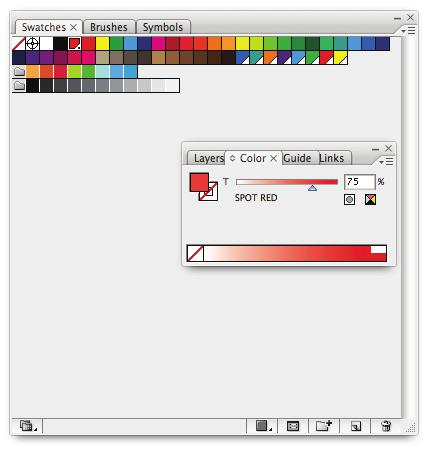 Change the tint of a color Select a global process color or spot color in the Swatches panel, or select an object to which you ve applied a global process color or spot color.