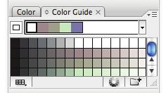 About selecting colors continued Color Guide panel Provides several harmony rules to choose from for creating color groups