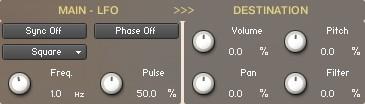 The two LFO's can be synchronized to an external MIDI clock, and the waveforms can be moved/phased 90 degrees.