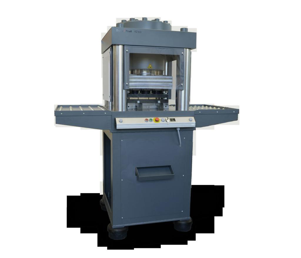 C-shaped specimen blanking machine (M-Cut 65) The open design of the machine and the blanking tool (C-shape) allows removal of test pieces from sheets and foils also.