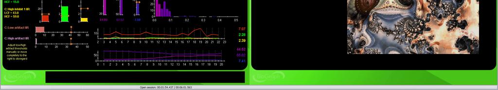 Training User Bands & HRV 2 s Same as above for two monitor systems. The green lights and the animation are on the client side screen.