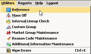 INPUT LINEUP TOOLS CALL LETTER LOOKUP Select Utilities under the menu at the top of the page and select Reference.