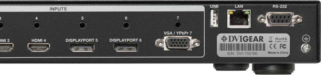 HDBaseT Output Connect to an HDBaseT device (e.g. DVI-7520-RX). See the warning on pg. 3. 14. HDMI Output Connect to an HDMI display device. 15.