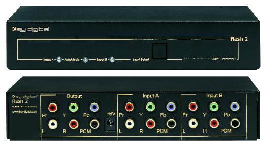 Flash KD-SW2x1 2 Switchers A 2x1 video switcher with IAS Itelliget Auto Sese, with aalog ad digital audio switchig support Flash 2 is the switcher that switches by itself.