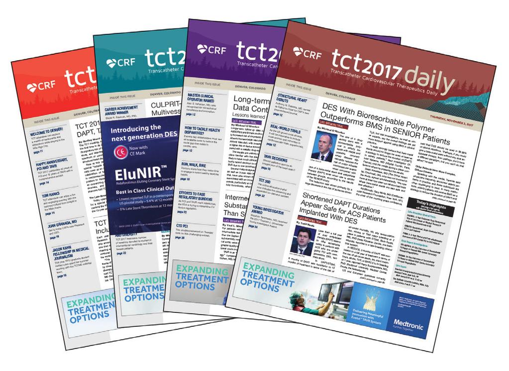 PROMOTING A SATELLITE PROGRAM Official TCT Publications Extend your educational reach at TCT when you advertise in official TCT publications.