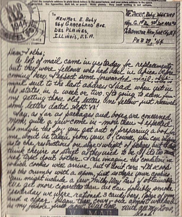 Feb 27, 1944 Dear folks; A lot of mail came in yesterday for replacements, but they were fellows who had been in Africa before coming here.