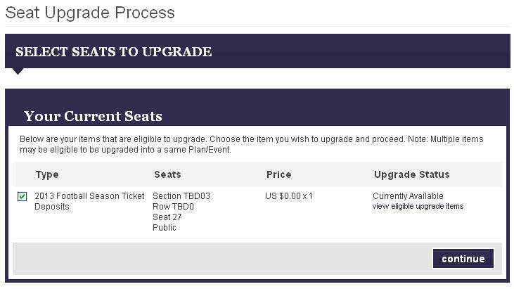 3 STEP 5 You will then confirm the number of Club Husky seats you deposited for by checking one box per seat.