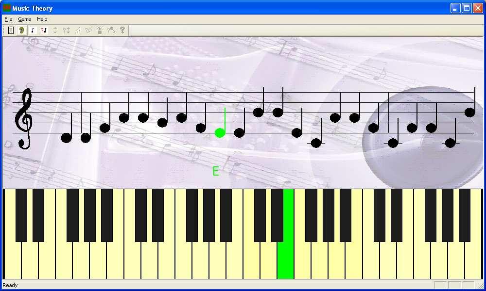 Getting started with music theory This software allows learning the bases of music theory. It helps learning progressively the position of the notes on the range in both treble and bass clefs.