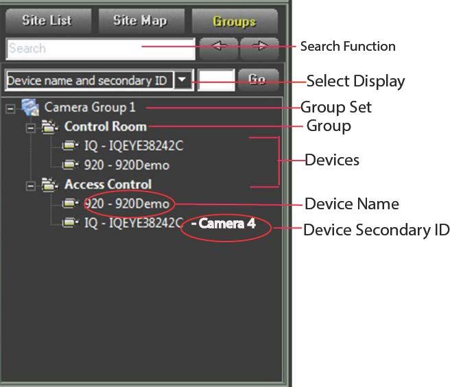 Devices (cameras, servers, and so on) can be added to a site map by dragging them directly to where they are located on the map of the physical location.