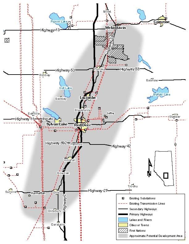 RED DEER REGION NEED OVERVIEW Notification to Potentially Affected Stakeholders Need for transmission system development in the Red Deer region The Red Deer region is centred on the City of Red Deer