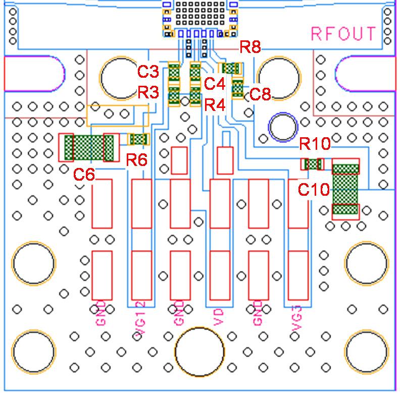 The pad pattern shown has been developed and tested for optimized assembly at TriQuint Semiconductor. The PCB land pattern has been developed to accommodate lead and package tolerances.