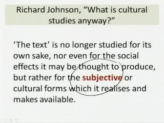 Then, Baker says: That is, Cultural Studies is constituted by a regulated way of speaking about objects.