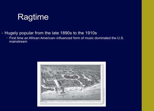 CLICK As ragtime grew in popularity, the practice of ragging marches especially those by John Philip Sousa became