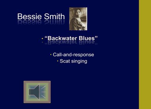 Backwater blues, written and performed by Bessie Smith, gave a national voice to African Americans affected by severe Mississippi flooding.