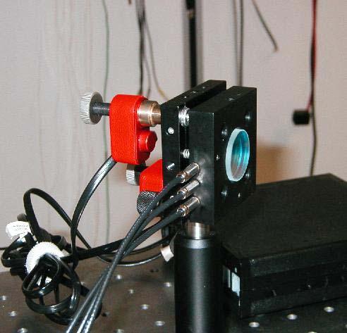 Independent position control We use a mirror mounted to a kinematic stage with PZT stacks for laser deflection. The common mirror is ~10 cm upstream of the Pockels cell.