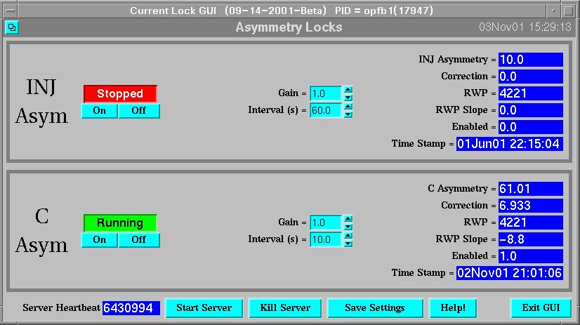 Asymmetry Lock Server ALS provides G0 access via EPICS to control parity devices Good