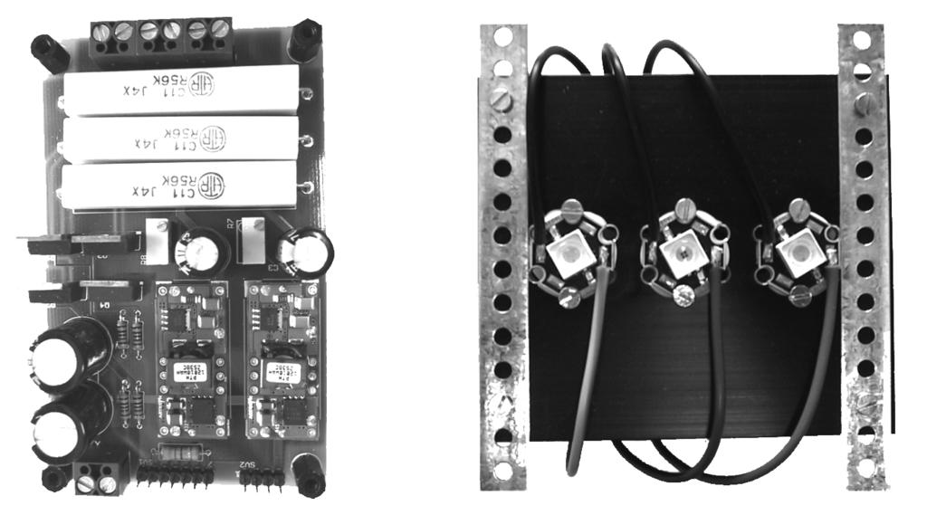 2 DRIVER BOARDS AND LIGHTS As mentioned before the light uses three high-power LEDs as light source. Each LED has a power of 5 W.