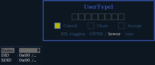 3. Press the up arrow key to highlight User ANC Types. You can configure up to eight user types. 4.