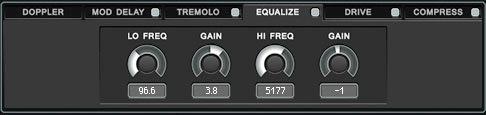 4.5 Equalize Equalize is a basic high and low shelf equalizer.