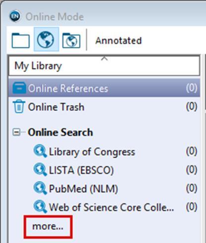 EndNote X8 Guided Tour: Windows Page 24 2. Select the PubMed connection file and EndNote will automatically attempt to connect to the online database.