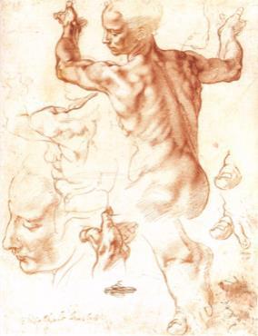 Slika 2: Michelangelo, Študija za libijsko