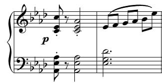 22 23 Another element is the neighboring thirty-second notes at m. 20, which represent a diminution of similar figures in the first measure.