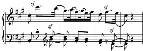 177 Fig. 6.13 Op. 20, no. 3, rhythmic motive I, mm. 5 8 Fig. 6.14 Op. 20, no. 3, rhythmic motive II, mm.