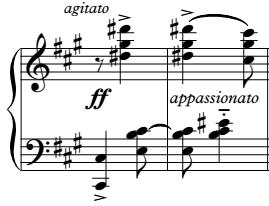 181 Fig. 6.20 Op. 20, no. 3, dramatic outburst variation of lyrical motive, mm.