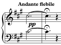 184 The tempo indication, Andante Flebile, tearful, is a vivid description of the prevailing disposition of the piece.