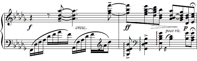 201 In the second half (mm. 9 20), starting in E minor, the fragmented material is extended and acquires longer trajectories, carried through the measures by eighth notes.