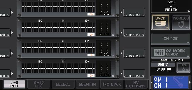 Graphic EQ, effects, and Premium Rack Virtual rack operations This section explains how to mount a GEQ or effect in the virtual rack, and patch the input and output of the rack as an example.